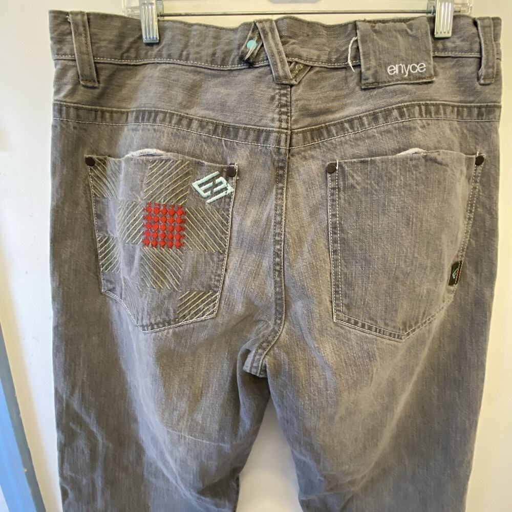VTG Enyce Clothing Co Rap Straight Baggy Denim Jeans Men 34x31 Y2k Faded Gray